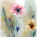 Whimsical Blooms - Abstract Floral Watercolor in Storybook Style