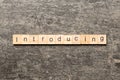 introducing word written on wood block. introducing text on table, concept Royalty Free Stock Photo