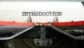 Introduction is shown using the text on typewriter Royalty Free Stock Photo