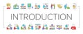 Introduction Speech Collection Icons Set Vector .