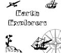 Introductory cover earth travelers with a beautiful ornament ship, plane, cactus and compass