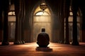 Introspective Man muslim praying. Generate Ai Royalty Free Stock Photo