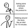 Introvert husband shopping meme