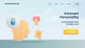 Introvert personality for website template landing homepage