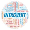 Introvert typography word cloud create with the text only. Royalty Free Stock Photo
