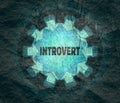 Introvert character type. Psychlogy metaphor.