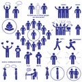 Introverts and extroverts pictograms.