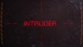 Intruder Warning on a Retro Sci Fi Monitor