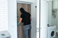 intrusion of a burglar in a house inhabited Royalty Free Stock Photo