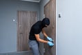 intrusion of a burglar in a house inhabited Royalty Free Stock Photo