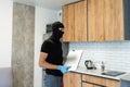 intrusion of a burglar in a house inhabited Royalty Free Stock Photo