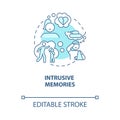 Intrusive memories blue concept icon