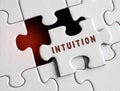 Intuition text on a puzzle Royalty Free Stock Photo