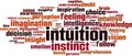 Intuition word cloud Royalty Free Stock Photo