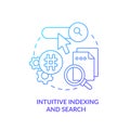 Intuitive indexing and search blue gradient concept icon