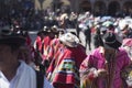inty raymi people celebrating and dancing and singing in the streets of cusco with typical and colorful clothes9