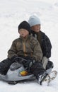 Inuit Children - Greenland - Ittoqqortoormiit Royalty Free Stock Photo