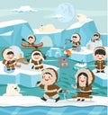 Inuit eskimo adventure North pole Arctic Royalty Free Stock Photo