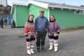 Greenlandic family in typically Inuit garb.