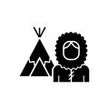 Inuit population black glyph icon