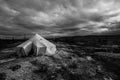 Inuit tent in the tundra