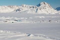 Inuit village and mountains, Greenland