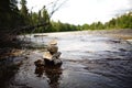 Inukshuk in Canada Royalty Free Stock Photo