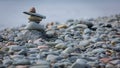 Inukshuk on the coast in Eastern Passage, Canada Royalty Free Stock Photo