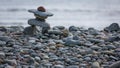 Inukshuk on the coast in Eastern Passage, Canada Royalty Free Stock Photo