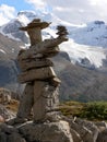 Inukshuk and Glacier Royalty Free Stock Photo