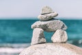 Inukshuk Rock balancing Royalty Free Stock Photo