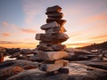 Inukshuk stacked stone