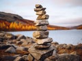 Inukshuk stacked stone