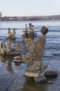 Inukshuks in the Ottawa River at Remics Rapids