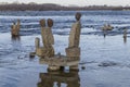 Inukshuks in the Ottawa River at Remics Rapids
