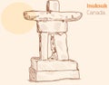 Inuksuk canada hand drawing vector illustration