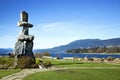 Inuksuk in English bay in Vancouver Royalty Free Stock Photo