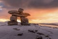 Inuksuk, a manmade stone landmark, cairn built by peoples of the Arctic region of North America