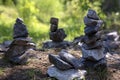 Inuksuk - a stone figure of several stones, an ancient cultural symbol in the forest of Karelia