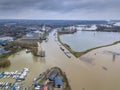 Inundated floodplains near harbor of Wageningen city