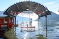 The inundation of lake Lugano Royalty Free Stock Photo