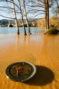 The inundation of lake Lugano Royalty Free Stock Photo