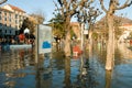 The inundation of lake Lugano Royalty Free Stock Photo