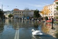 The inundation of lake Lugano Royalty Free Stock Photo