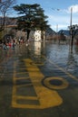 Inundation at the streets of Lugano Royalty Free Stock Photo