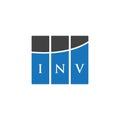 INV letter logo design on WHITE background. INV creative initials letter logo concept. INV letter design