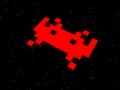 Invaders, space invaders! Red alien ship