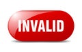 invalid button. sticker. banner. rounded glass sign Royalty Free Stock Photo