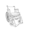 Invalid carriage single seater road buggy or self propelled vehicles for disabled people. Wheelchair for person with illness.