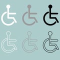 Invalid icon handiccapped person disabled or disabled person. Royalty Free Stock Photo